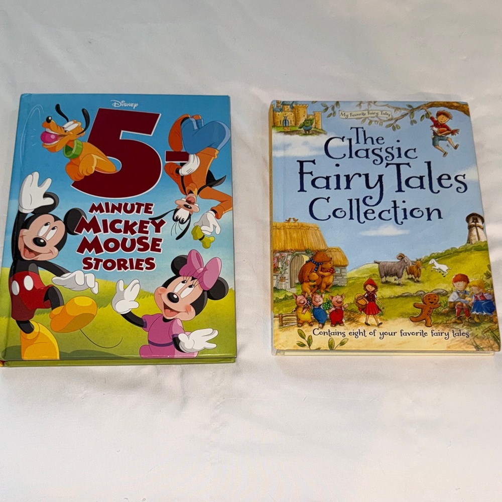 Disney 5-Minute Mickey Mouse Stories Book and Classic Fairytales Book Bundle